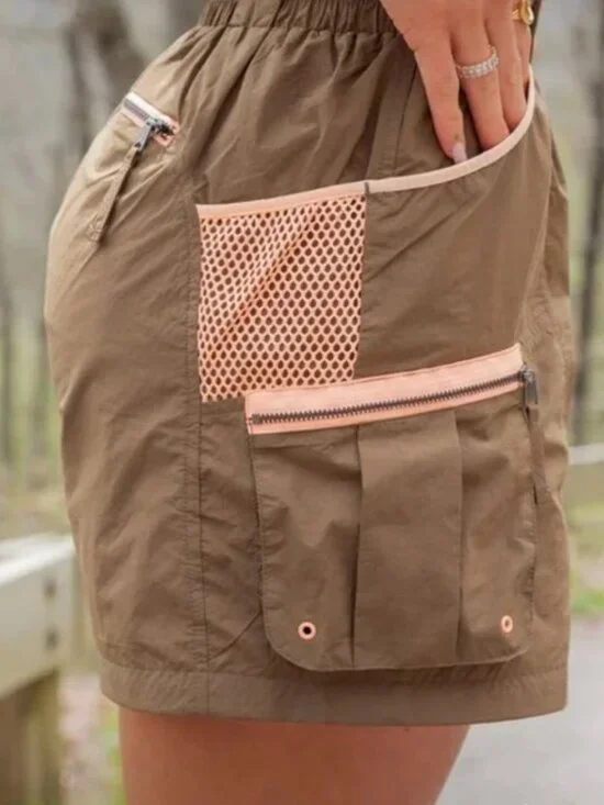 FP Movement Free People Morning Meadow Cargo Green Utility Shorts Size Small - Picture 8 of 8